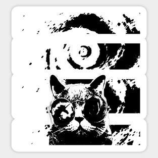 cool cat spice black white vintage Sticker